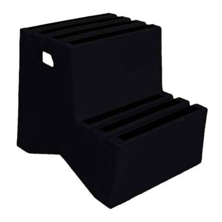 Us Roto Molding 2 Step Plastic Step Stand - Black 21inW x 24-1/2inD x 19-1/2inH - ST-2 BK